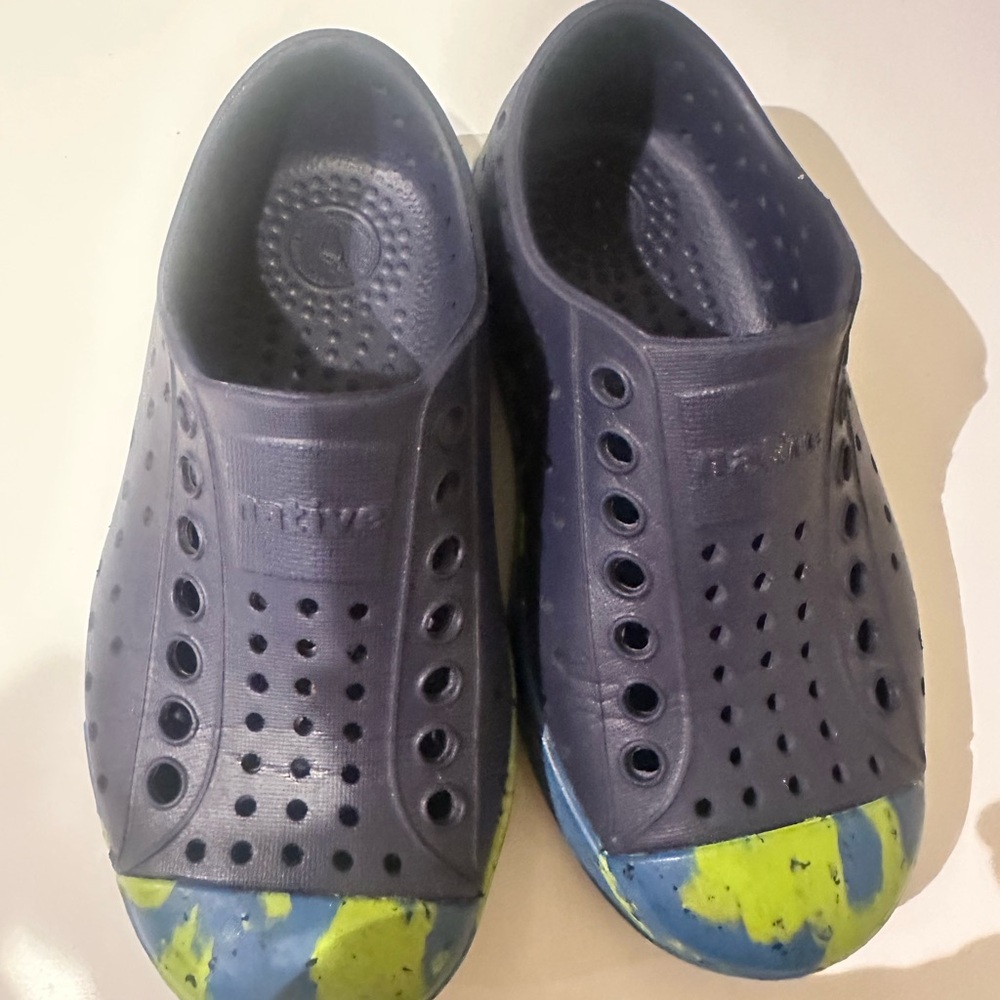 Navy and Yellow Kids Shoes